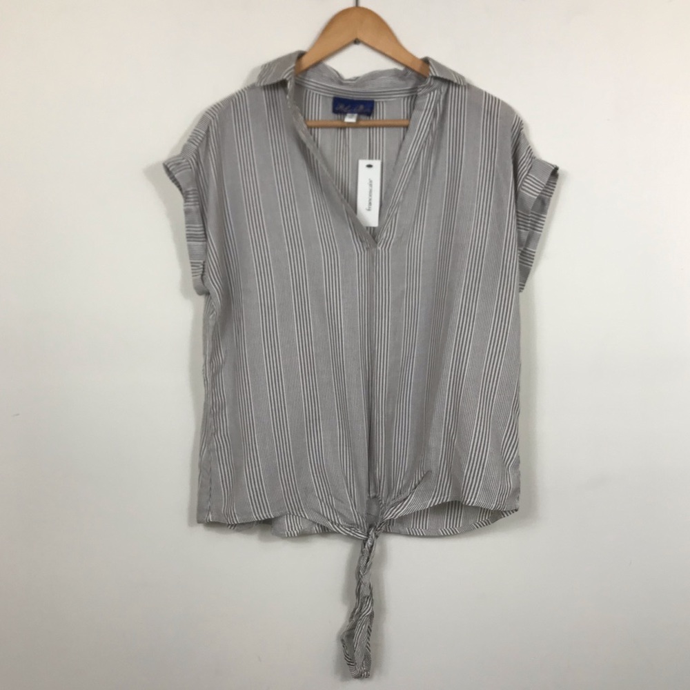 Blue Rain NWT Brown and White Short Sleeves Shirt